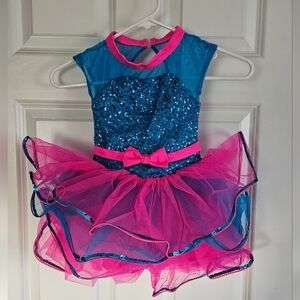 Weissmans Blue & Pink Sequin Dance Costume